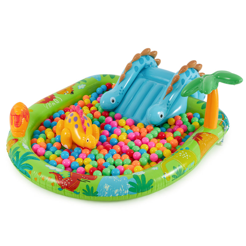 Intex Little Dino Inflatable Pool Play Center w/Multi-Color Fun Ballz, 100 Pack