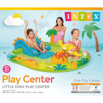 Intex Little Dino Dinosaur Themed Inflatable Backyard Pool Play Center(Open Box) - VMInnovations