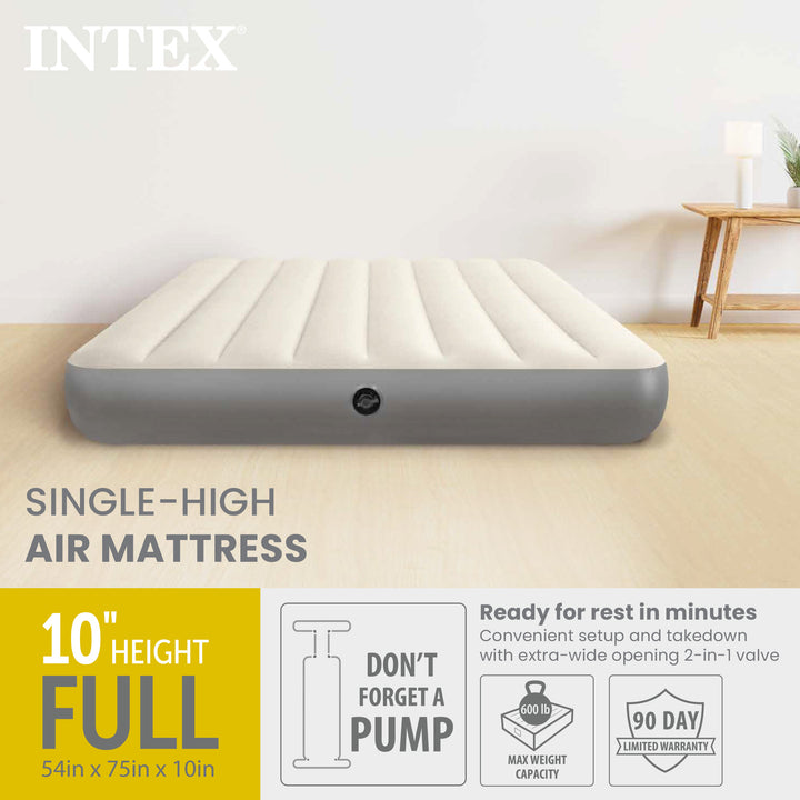 Intex 64102E Dura-Beam Standard Series Single Height Inflatable Airbed, Full - VMInnovations
