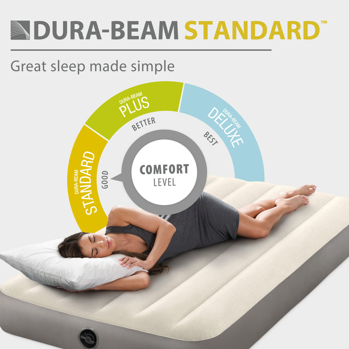 Intex 64102E Dura-Beam Standard Series Single Height Inflatable Airbed, Full - VMInnovations
