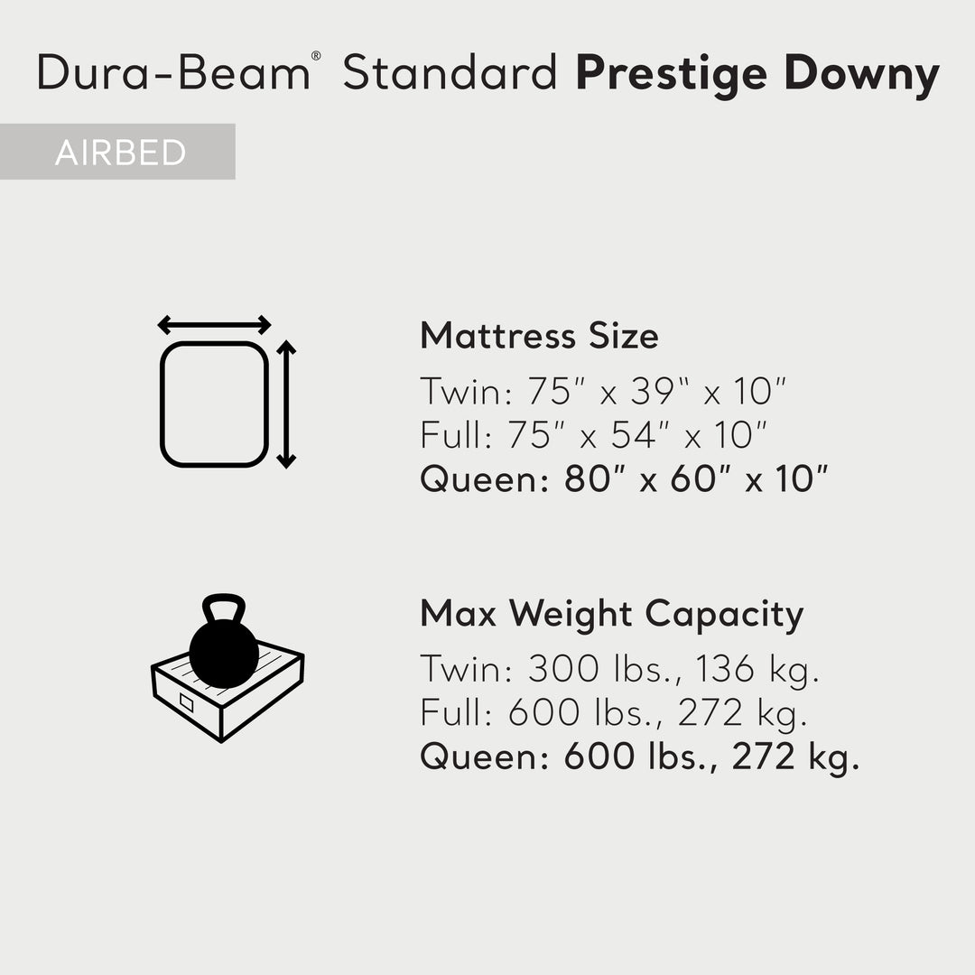 Intex 64109E Dura-Beam Standard Series Prestige Downy Inflatable Airbed, Queen