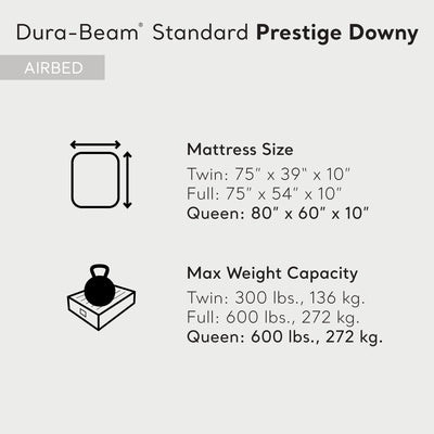 Intex 64109E Dura-Beam Prestige Downy Inflatable Airbed, Queen (Open Box)