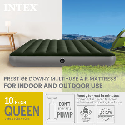 Intex 64109E Dura-Beam Standard Series Prestige Downy Inflatable Airbed, Queen - VMInnovations