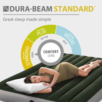 Intex 64109E Dura-Beam Standard Series Prestige Downy Inflatable Airbed, Queen - VMInnovations