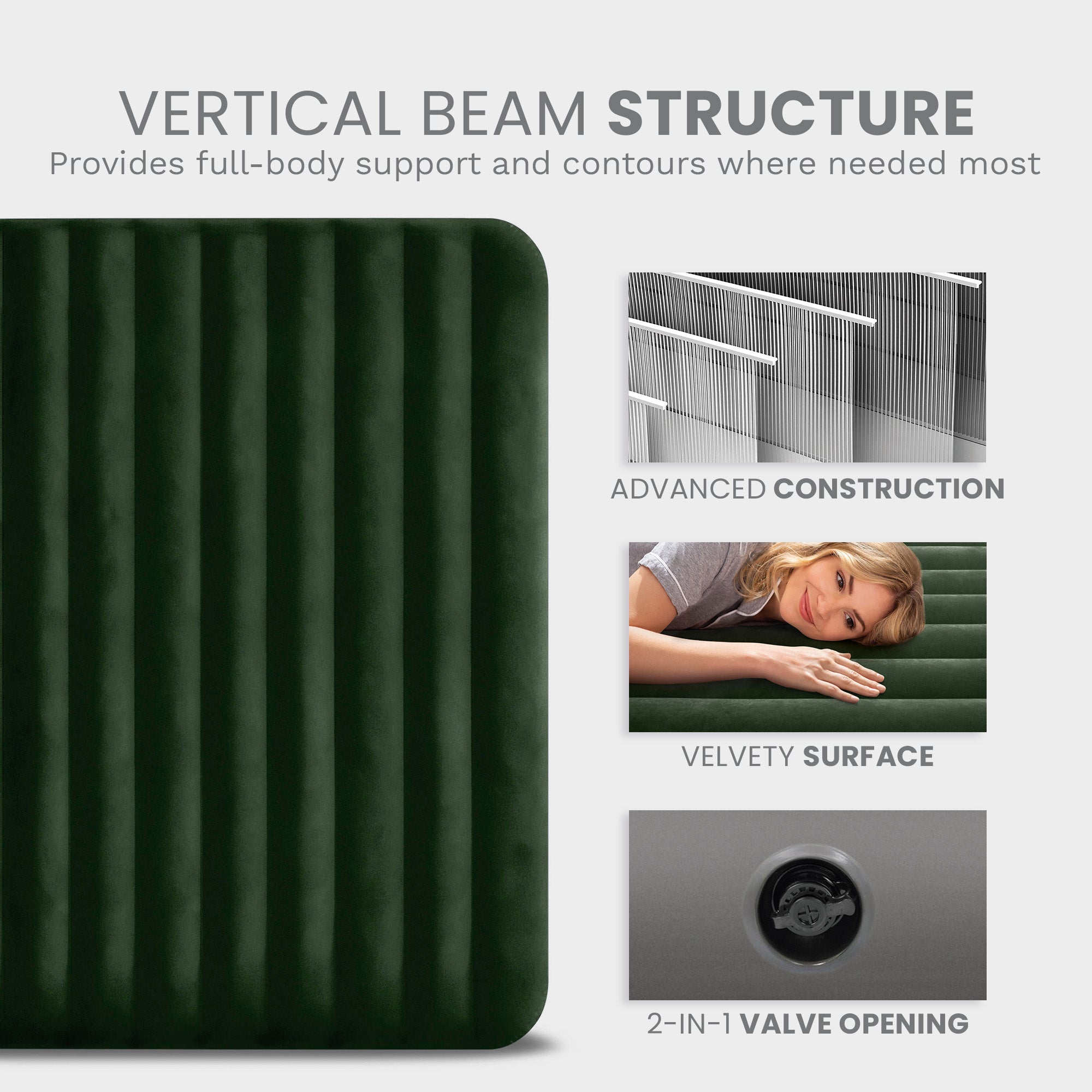 Intex 64109E Dura-Beam Standard Series Prestige Downy Inflatable Airbed, Queen - VMInnovations