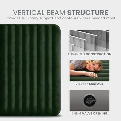 Intex 64109E Dura-Beam Standard Series Prestige Downy Inflatable Airbed, Queen - VMInnovations
