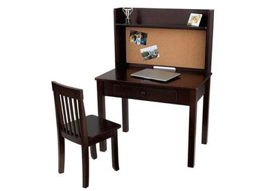KidKraft Kids Pinboard Hutch Desk & Chair - Espresso