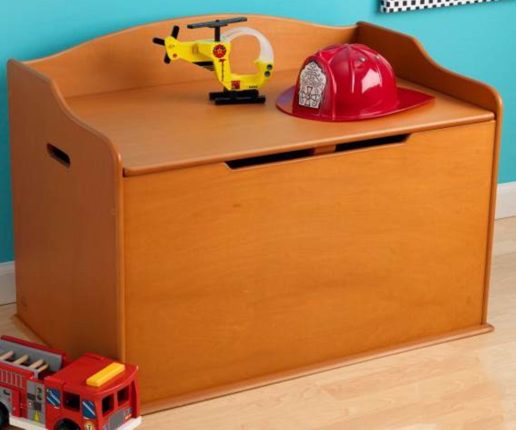 KidKraft Austin Wood Toy Box Chest & Bench - Honey