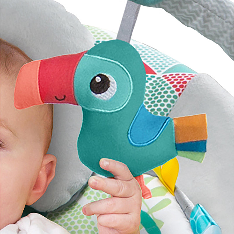 Bright Starts Toucan Tango Baby Bouncer with Vibration and 7 Musical Melodies