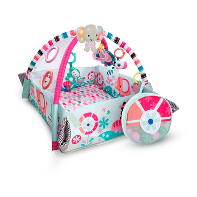 Bright Starts 5 in 1 Your Way Play Baby Activity Gym Ball Pit, Pink Pinwheel - VMInnovations