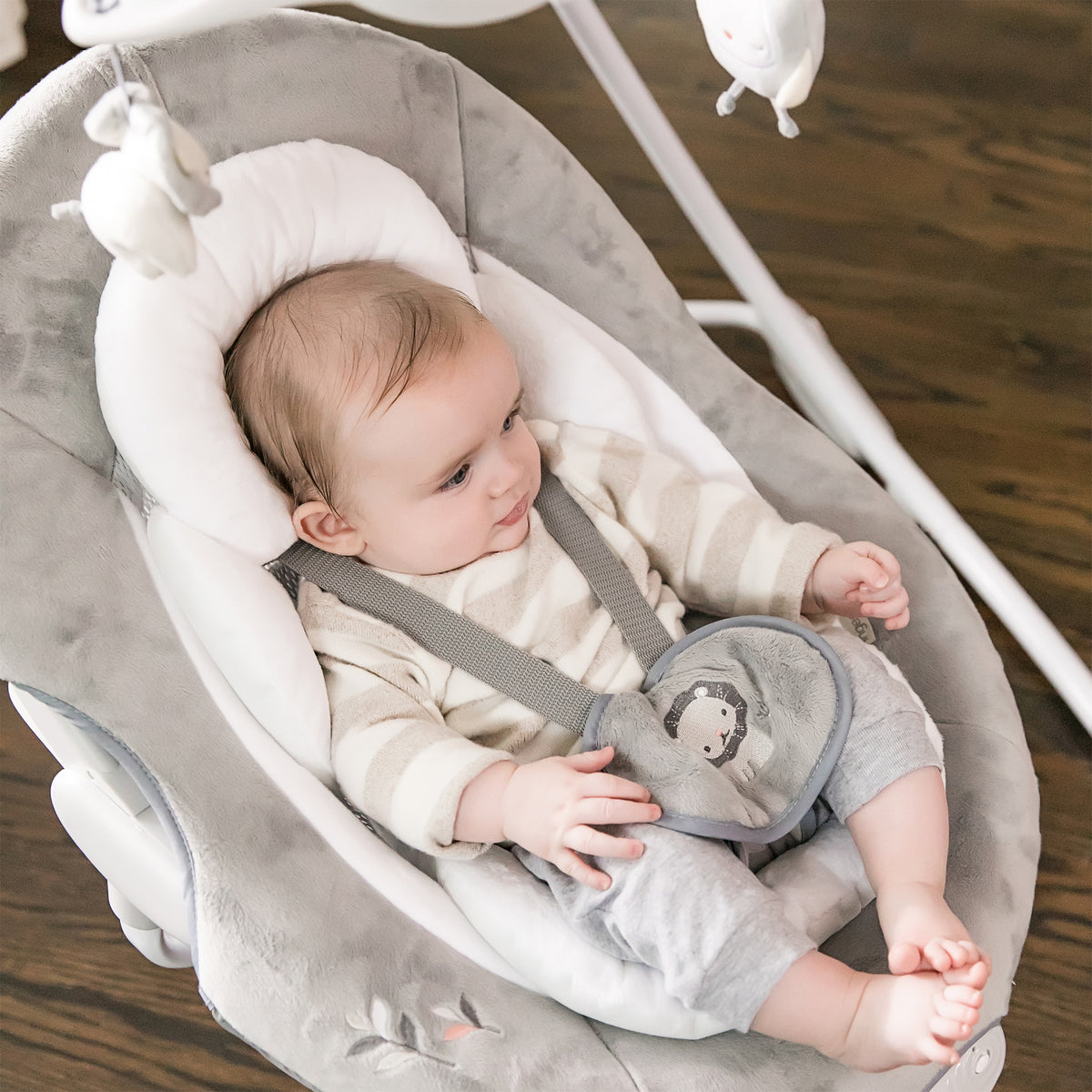 Ingenuity DreamComfort InLighten 6 Speed Baby Cradling Swing Music Chair, Braden - VMInnovations