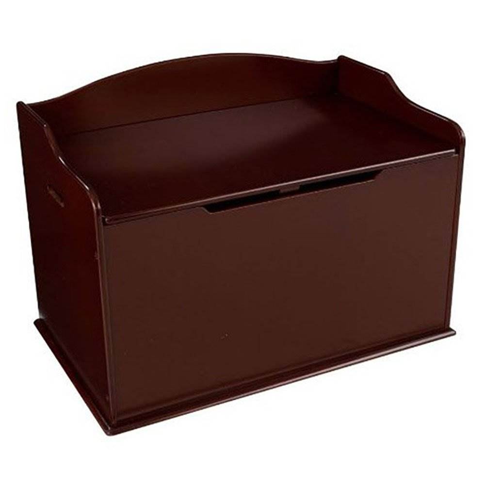 KidKraft Austin Wooden Toy Organizer Storage Chest Box and Sitting Bench, Cherry