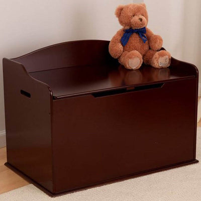 KidKraft Austin Wooden Toy Organizer Storage Chest Box and Sitting Bench, Cherry
