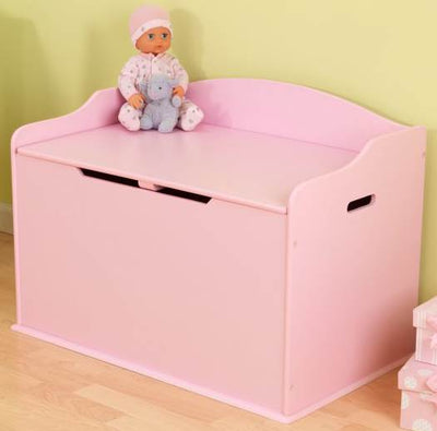 KidKraft Austin Pink Wood Toy Box Chest & Bench (Open Box)