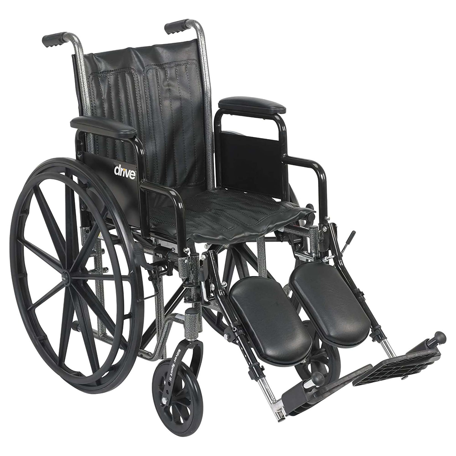 Drive Medical SSP218DDA-ELR Silver Sport 2 Wheelchair with 18 Inch Wide Seat - VMInnovations
