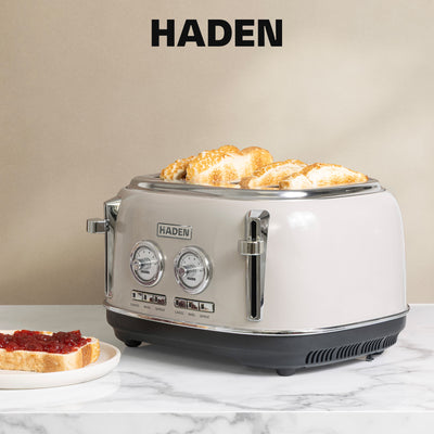 Haden Dorset Wide Slot Stainless Steel Toaster with Crumb Tray, Putty (Used)