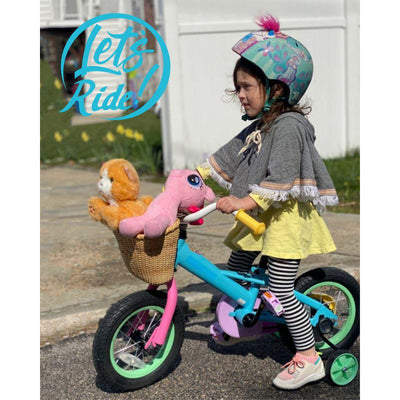 JOYSTAR Macarons Kids Bike for Girls Ages 4-7 with Training Wheels, 16", Rainbow
