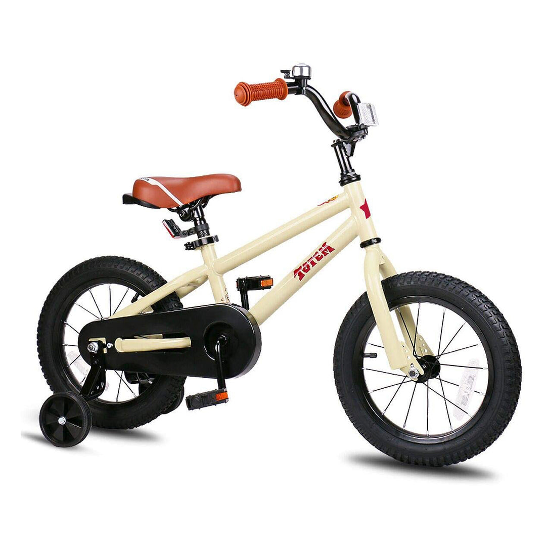 JOYSTAR Totem Kids Bike for Ages 3-5 w/ Training Wheels, 14 Inch, Ivory (Used)