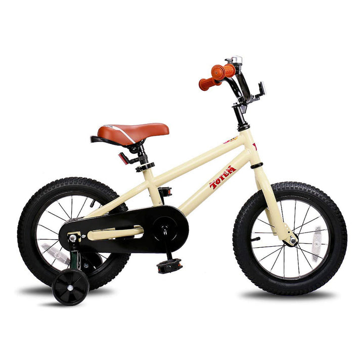 JOYSTAR Totem Kids Bike for Ages 3-5 w/ Training Wheels, 14 Inch, Ivory (Used)