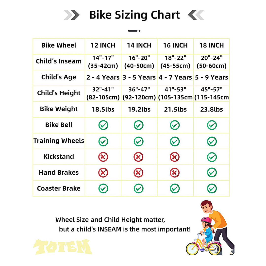 JOYSTAR Totem Kids Bike for Ages 3-5 w/ Training Wheels, 14 Inch, Ivory (Used)