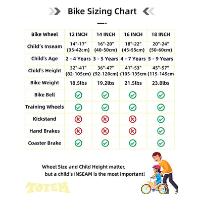 JOYSTAR Totem Kids Bike for Boys Ages 3-5 w/ Training Wheels, 14 Inch, Ivory