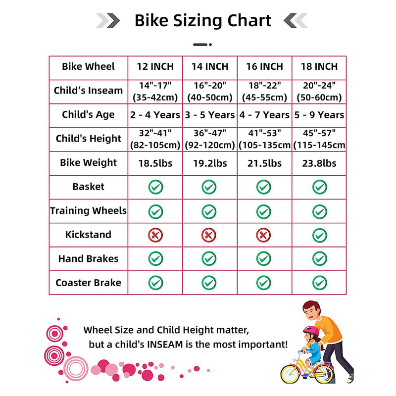 JOYSTAR Paris Kids Bike for Girls Ages 4-7 w/ Training Wheels, 16", Blue/Fuschia