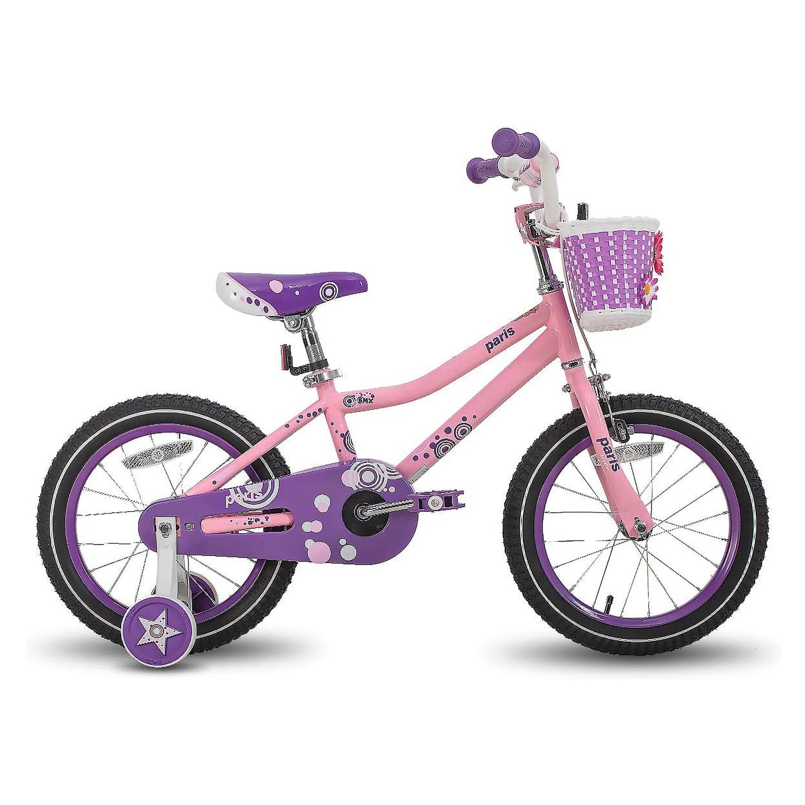 JOYSTAR Kids Bike Girls Ages 5-9 w/ Training Wheels, 18", Purple/Pink (Open Box) - VMInnovations