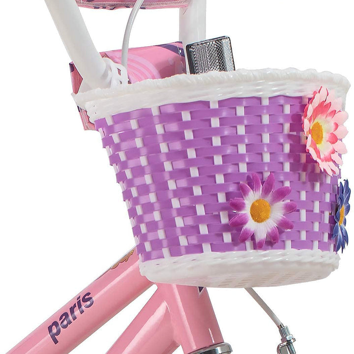 JOYSTAR Kids Bike Girls Ages 5-9 w/ Training Wheels, 18", Purple/Pink (Open Box)