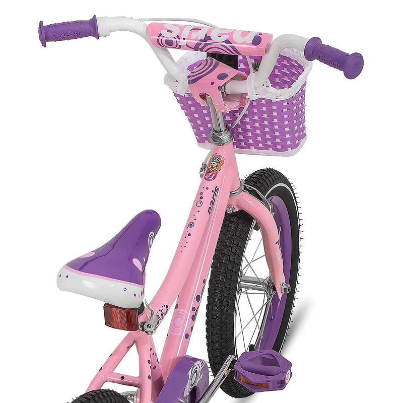 JOYSTAR Paris Kids Bike for Girls Ages 5-9 w/ Training Wheels, 18", Purple/Pink