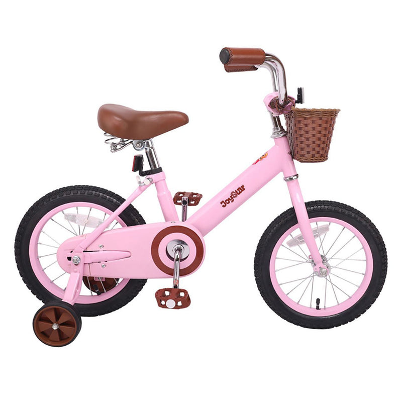 Joystar Vintage 12" Ages 2-7 Kids Training Wheel Bike w/Basket, Pink (Open Box)