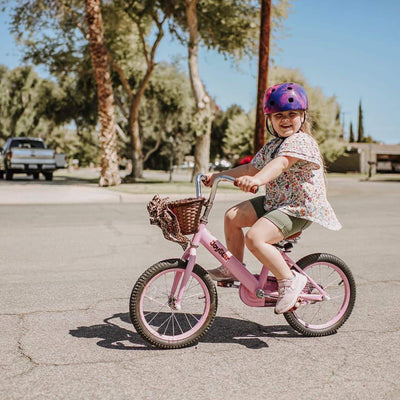 Joystar Vintage 12" Ages 2 to 7 Kids Training Wheel Bike with Basket, Pink(Used)