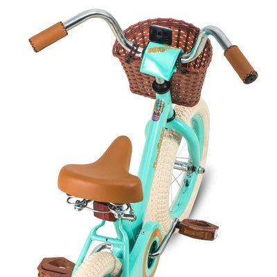 Joystar Vintage 12 Inch Ages 2-7 Kids Training Wheel Bike w/ Basket, Mint Green