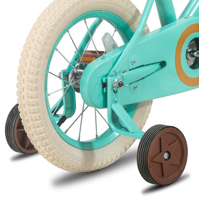 Joystar Vintage 12 Inch Ages 2-7 Kids Training Wheel Bike w/ Basket, Mint Green