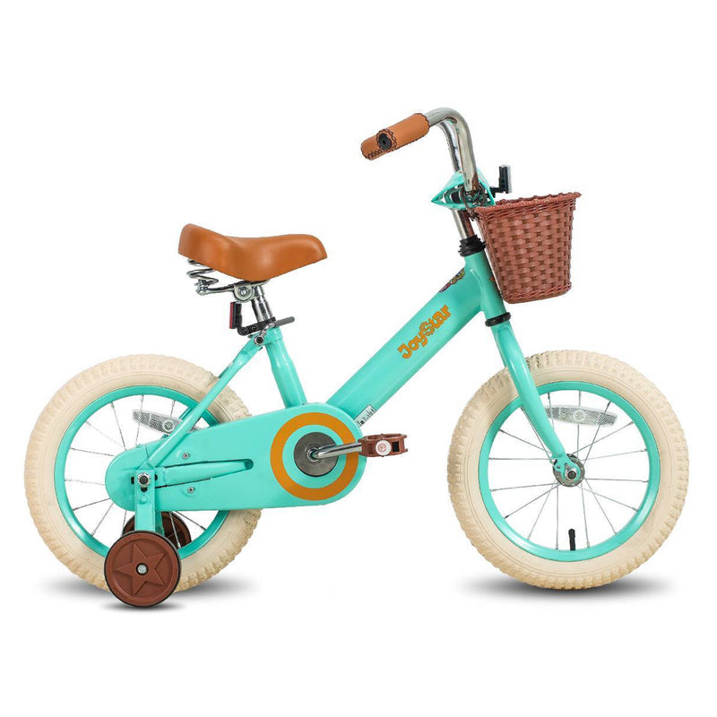 Joystar Vintage Kids Bike Bicycle with Training Wheels, Ages 4 to 7, Mint Green