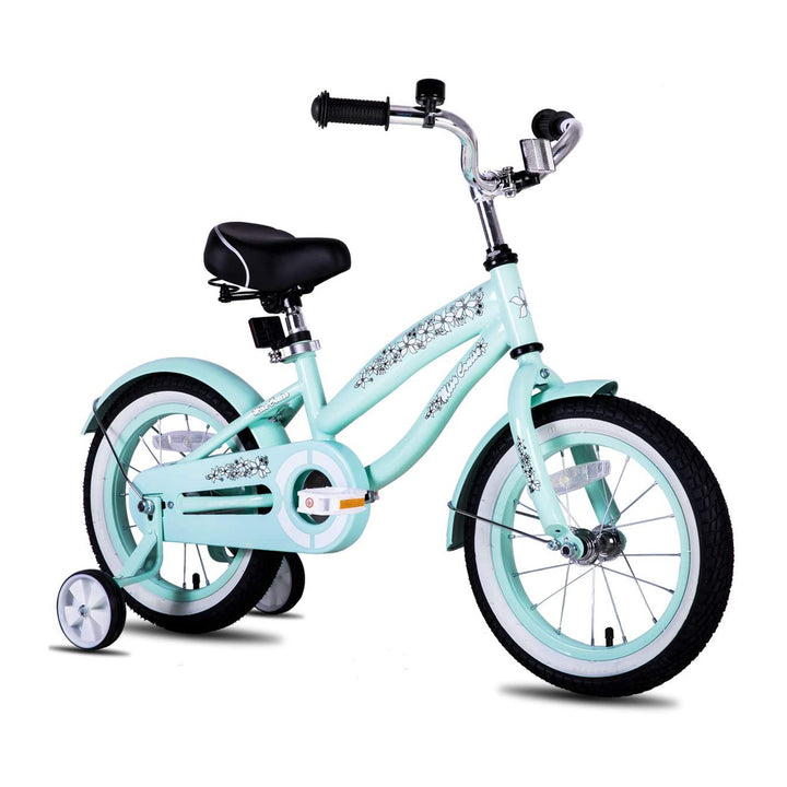 Joystar 16 Inch Kids Cruiser Bike w/ Training Wheels, Ages 4-7, Mint Green(Used)