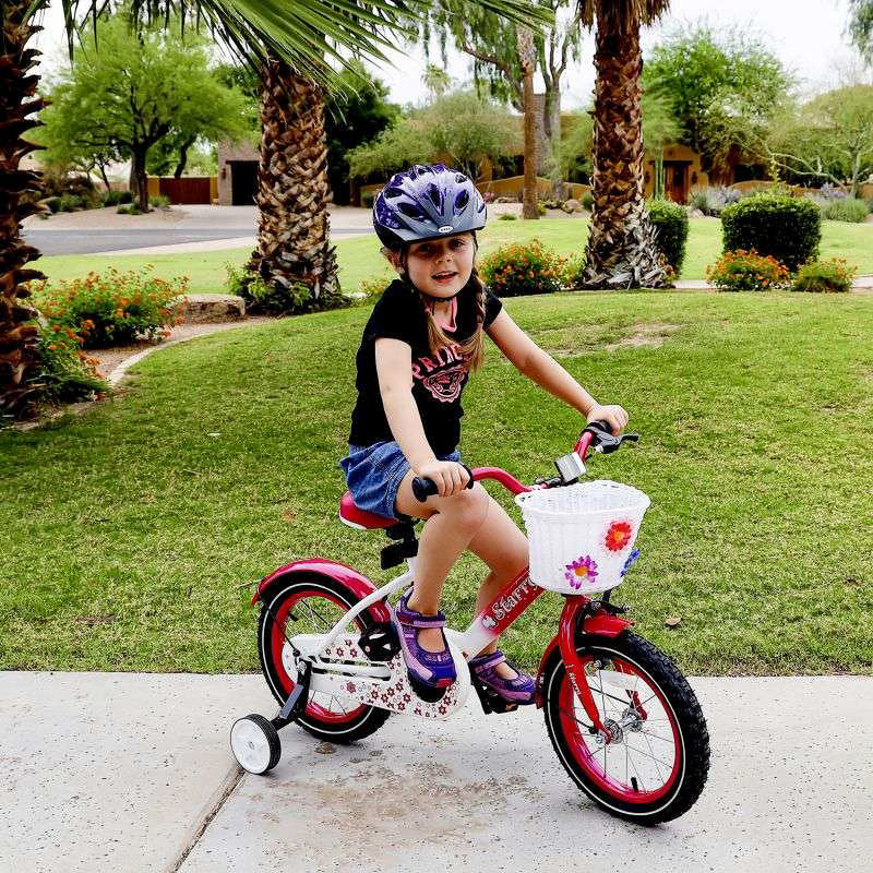 JOYSTAR Starry Girls Bike for Girls Ages 4-7 w/ Training Wheels, 16" (Open Box)
