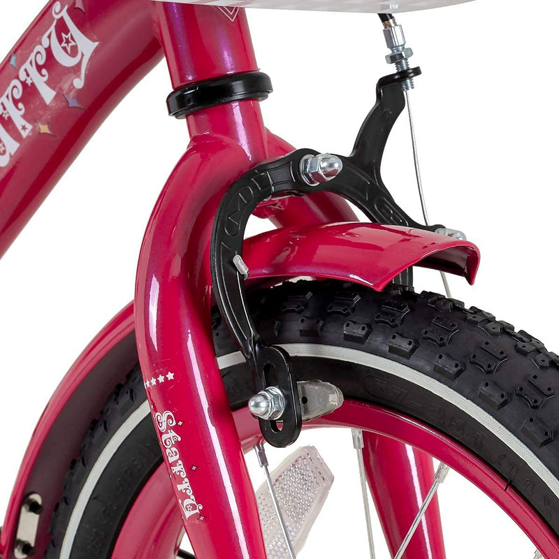 JOYSTAR Starry Girls Bike for Girls Ages 3-5 with  Training Wheels, 14", Pink
