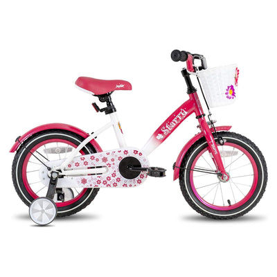 JOYSTAR Starry Girls Bike for Girls Ages 5-9 with Training Wheels, 18", Pink