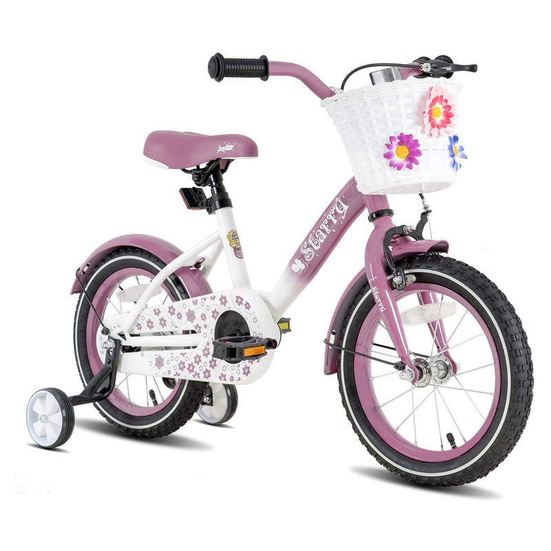 JOYSTAR Starry Girls Bike for Girls Ages 4-7 with Training Wheels, 16", Lavender