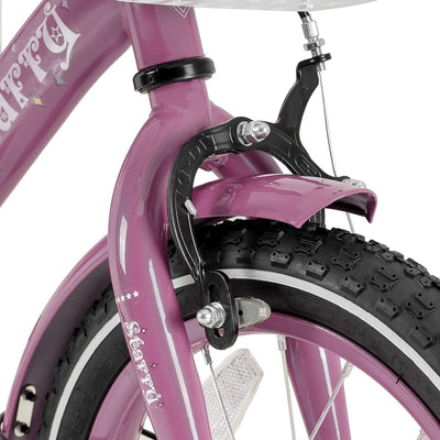 JOYSTAR Starry Girls Bike for Girls Ages 5-9 with Training Wheels, 18", Lavender