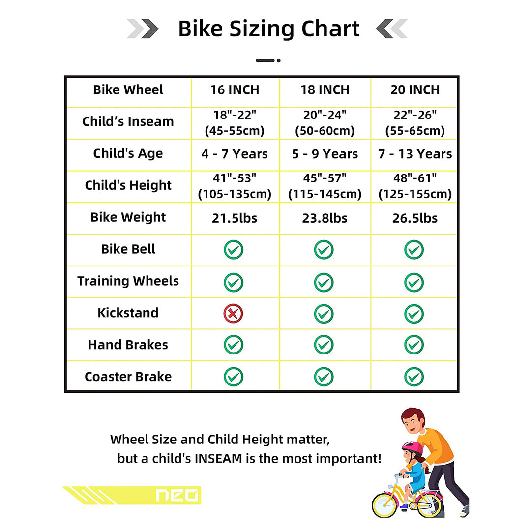 JOYSTAR NEO BMX Kids Bike for Boys Ages 7+ with Training Wheels, 20"(Open Box)