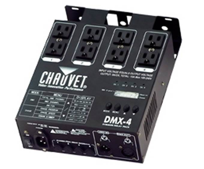 CHAUVET DJ DMX-4 4 Channel DMX-512 DJ Dimmer/Switch Relay Pack Light Controller - VMInnovations