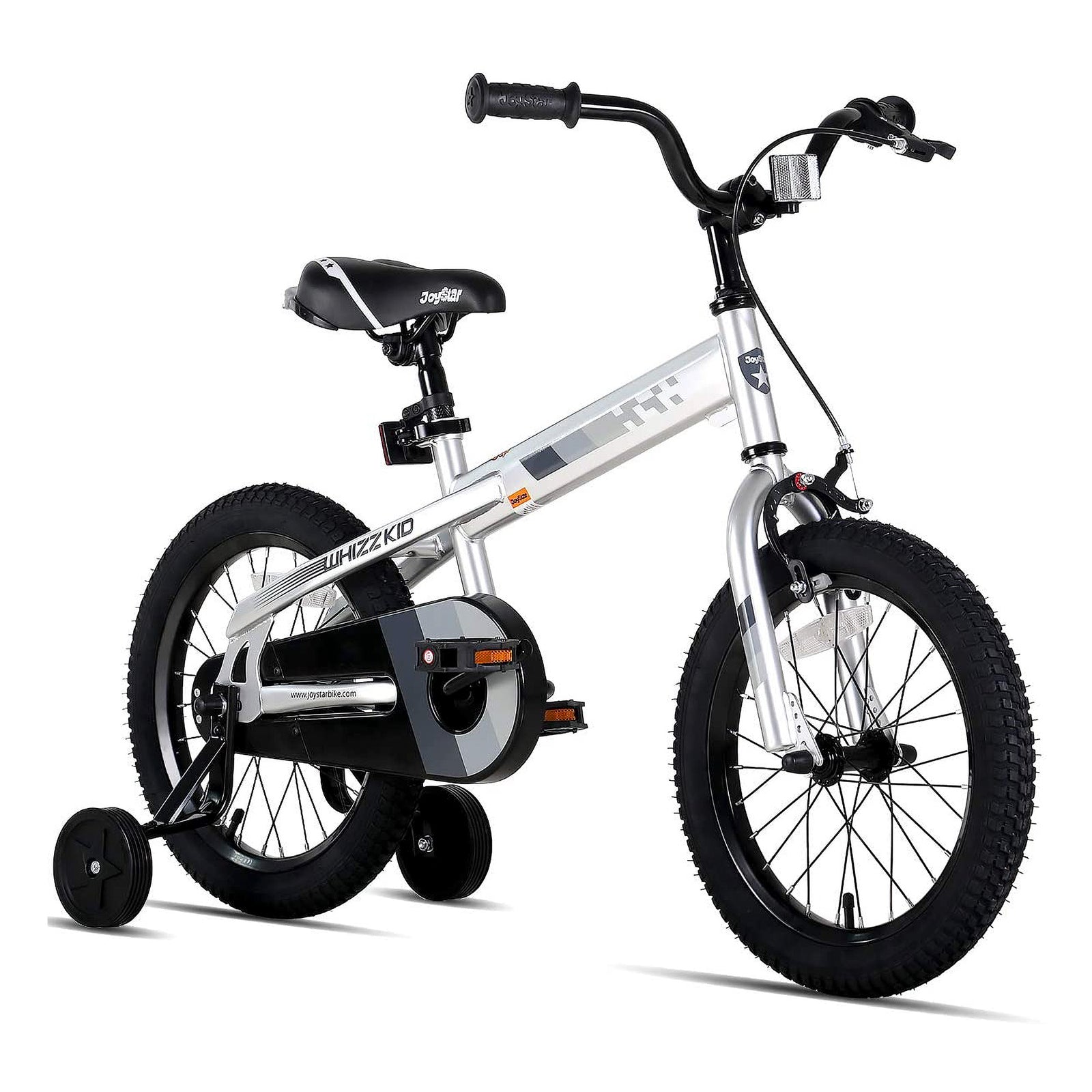JOYSTAR Whizz Kids Bike for Boys & Girls,Training Wheels, 16", Silver (Open Box) - VMInnovations