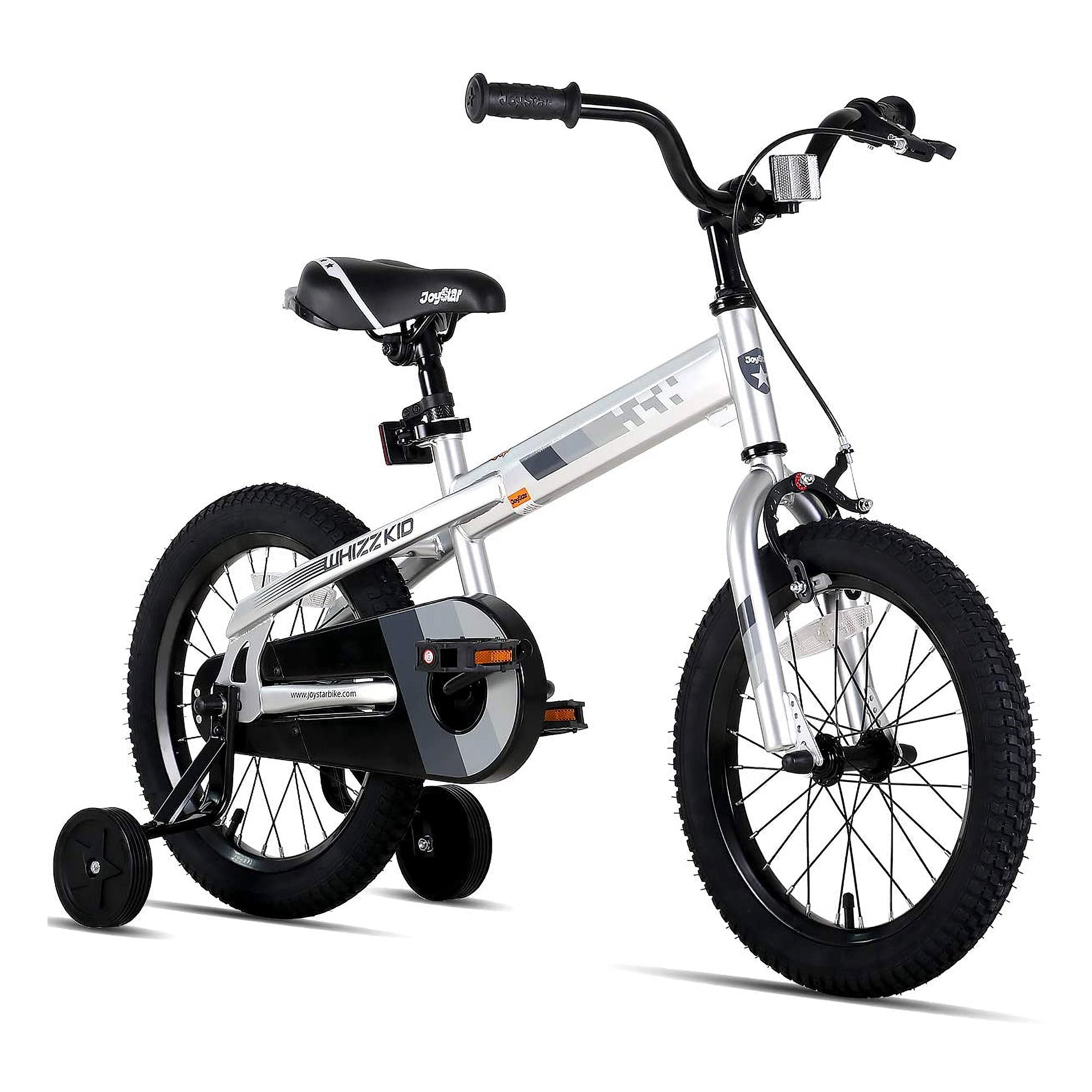 JOYSTAR Whizz Kids Bike for Boys & Girls,Training Wheels, 16", Silver (Open Box) - VMInnovations