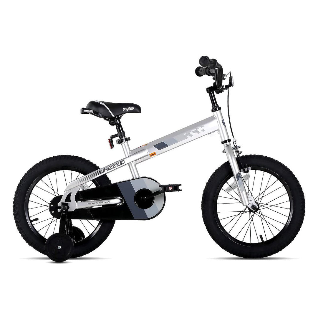 JOYSTAR Whizz Kids Bike for Boys & Girls,Training Wheels, 16", Silver (Open Box)