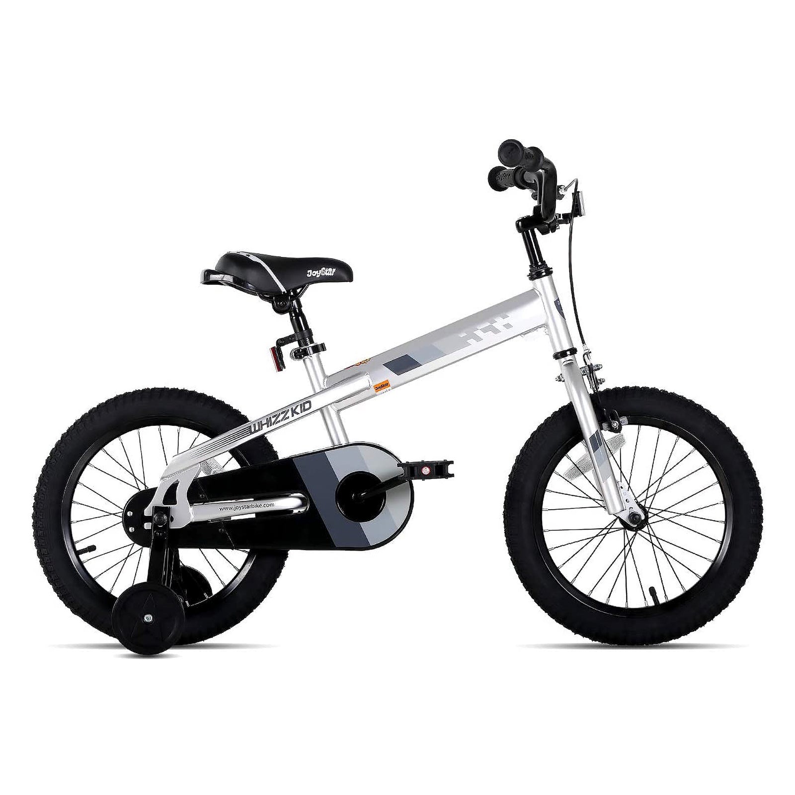 JOYSTAR Whizz Kids Bike for Boys & Girls,Training Wheels, 16", Silver (Open Box) - VMInnovations