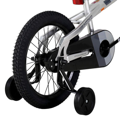 JOYSTAR Whizz Kids Bike for Boys & Girls,Training Wheels, 16", Silver (Open Box) - VMInnovations