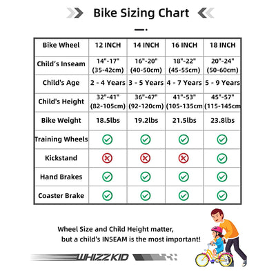 JOYSTAR Whizz Kids Bike for Boys & Girls Ages 4-7 w/Training Wheels, 16", Silver
