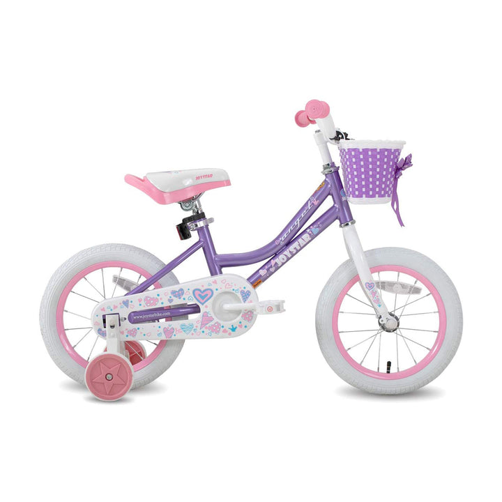 Joystar Angel 18 In Kids Bike w/ Training Wheels, Ages 5-9, Pink & Purple (Used)