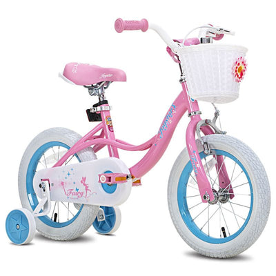 Fairy 14 In Kids Bike w/Training Wheels for Ages 3 to 5, Pink & Blue (Open Box) - VMInnovations